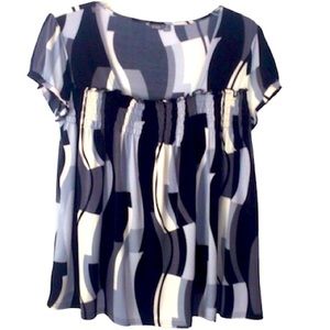 🌞 Apt 9 Stretch black white grey square neckline cap sleeves women XL